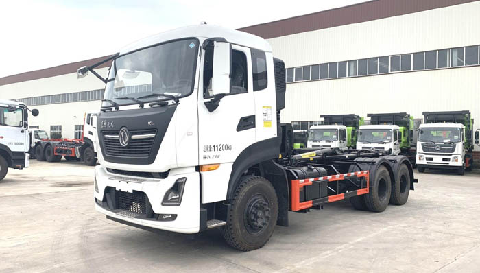 國六東風(fēng)天龍后雙橋20方勾臂套臂垃圾車
