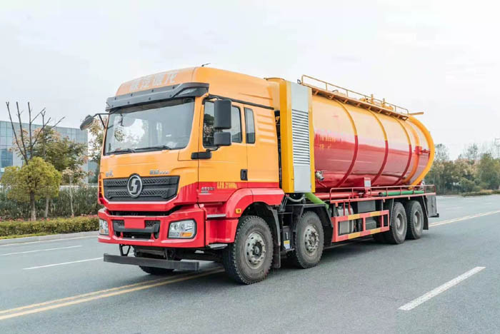 國六陜汽德龍前四后八33方清洗吸污車